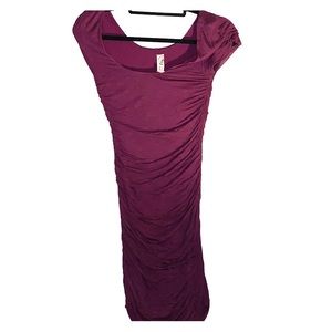Deep Purple Fitted Ruched Mini Dress Free People